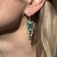 Silver emerald earrings